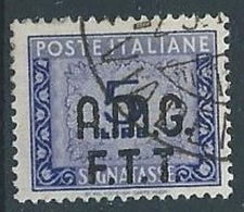 1947-49 TRIESTE A USATO SEGNATASSE 2 RIGHE 5 LIRE - RR13074 - Taxe