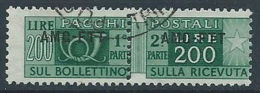 1949-53 TRIESTE A USATO PACCHI POSTALI 200 LIRE - RR13874 - Postpaketen/concessie