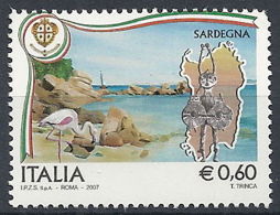 2007 ITALIA TURISTICA SARDEGNA VARIETà STRISCIA ORO SPOSTATA MNH ** - RR12044 - Varietà E Curiosità