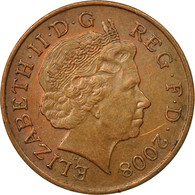 Monnaie, Grande-Bretagne, Elizabeth II, Penny, 2008, TTB, Copper Plated Steel - 1 Penny & 1 New Penny