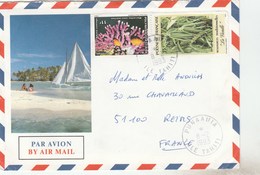 LETTRE DE PUNAAUIA ILE DE TAHITI 8/2/93 POUR REIMS - Storia Postale