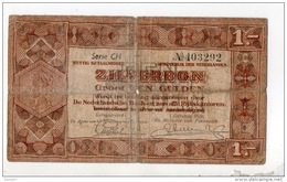 PAYS-BAS . 1 ZILVERBON . 1 OCTOBER 1938 . SERIE CH N° 403292 - Réf. N°10817 - - 1 Gulden