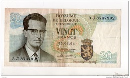 BELGIQUE . ROYAUME DE BELGIQUE 20 VINGT FRANCS . 15/06/1964 - Réf. N°10811 - - Otros & Sin Clasificación