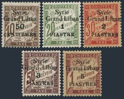 Syria J18-J22,hinged.Michel P23-P27 Postage Due Stamps 1923.Surcharged. - Syrien