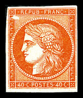 ** N°5A, 40c Orange, Avec Variété 'abeille' Dans Un Angle, Fraîcheur Postale, SUPERBE (signé/certificats)  Qualité: ** - 1849-1850 Ceres