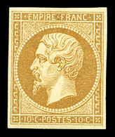 * N°13A, 10c Bistre Type I, Frais. TTB (signé Calves/certificat)  Qualité: *  Cote: 900 Euros - 1853-1860 Napoléon III.