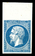 ** N°14A, 20c Bleu Bdf, Fraîcheur Postale. SUP (certificat)  Qualité: ** - 1853-1860 Napoléon III.