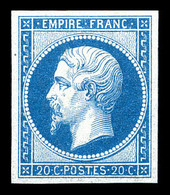 ** N°14B, 20c Type II, Quatre Belles Marges équilibrées, Fraîcheur Postale. SUP (certificat)  Qualité: ** - 1853-1860 Napoléon III