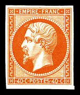 ** N°16a, 40c Orange-vif, FRAÎCHEUR POSTALE, SUPERBE (certificat)  Qualité: ** - 1853-1860 Napoleon III