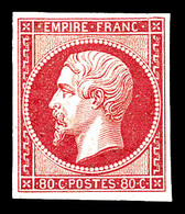 * N°17B, 80c Rose, Gomme Partielle, Frais. TB (signé Calves/certificat)  Qualité: *  Cote: 3800 Euros - 1853-1860 Napoléon III.