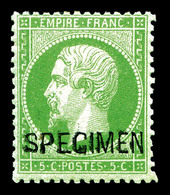 * N°20f, 5c Vert Surchargé 'SPECIMEN'. TTB  Qualité: *  Cote: 400 Euros - 1862 Napoleon III