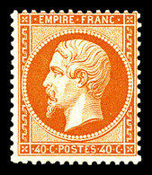 ** N°23b, 40c Orange-vif, Fraîcheur Postale. SUPERBE. R. (signé Calves/certificat)  Qualité: ** - 1862 Napoleon III