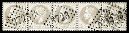 O N°27Ab, 4c Gris-lilas En Bande De Cinq Horizontale, TTB (signé/certificat)  Qualité: O  Cote: 615 Euros - 1863-1870 Napoléon III. Laure