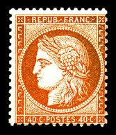 ** N°38, 40c Orange, Fraîcheur Postale. TTB (certificat)  Qualité: ** - 1870 Belagerung Von Paris