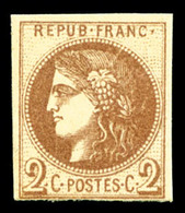 ** N°40Aa, 2c Chocolat Report 1, Fraîcheur Postale, SUPERBE (certificat)   Qualité: ** - 1870 Uitgave Van Bordeaux