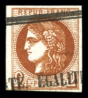 O N°40B, 2c Brun-rouge Obl Annulation Typo Des Journaux, TTB (certificat)  Qualité: O  Cote: 400 Euros - 1870 Ausgabe Bordeaux