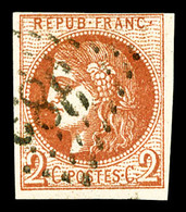 O N°40Ba, 2c ROUGE BRIQUE Report 2 Obl GC, Très Jolie Nuance, SUP (signé Scheller/certificat)  Qualité: O  Cote: 900 Eur - 1870 Ausgabe Bordeaux