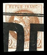O N°40Bb, 2c Marron, Oblitération Typographique Des Journaux. SUP (certificats)  Qualité: O  Cote: 1250 Euros - 1870 Ausgabe Bordeaux