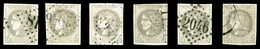O 4c Report 2, 6 Exemplaires Avec Nuances Differentes, B/TTB  Qualité: O - 1870 Ausgabe Bordeaux