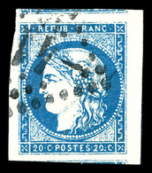 O N°44A, 20c Bleu Type I Report 1, Grandes Marges Avec Voisins, Pièce Choisie. SUP (signé Calves/certificat)  Qualité: O - 1870 Bordeaux Printing