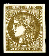* N°47, 30c Brun, Frais, TTB (certificat)  Qualité: *  Cote: 500 Euros - 1870 Bordeaux Printing