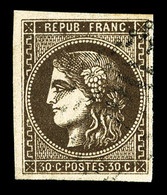 O N°47, 30c Brun Foncé, Frais Et TB (signé Brun)  Qualité: O  Cote: 350 Euros - 1870 Bordeaux Printing