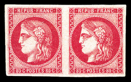 (*) N°49, 80c Rose En Paire. TB (certificat)  Qualité: (*) - 1870 Bordeaux Printing