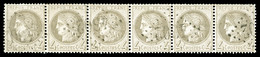 O N°52, 4c Gris En Bande De 6 Obl GC 4302 (Villars Du Var), SUP (certificat)  Qualité: O - 1871-1875 Ceres