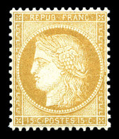 ** N°59, 15c Bistre, Fraîcheur Postale, Très Bon Centrage. SUP (certificat)  Qualité: ** - 1871-1875 Ceres