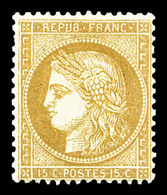 * N°59a, 15c Bistre-brun, Frais, TTB (certificat)  Qualité: *  Cote: 725 Euros - 1871-1875 Ceres
