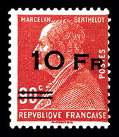 ** N°3, Berthelot 10F Sur 90c Rouge Surchargé à Bord Du Paquebot 'Ile De France', Frais, SUP (signé Brun/certificats)  Q - 1927-1959 Mint/hinged