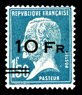 * N°4, Pasteur Surchargé à Bord Du Paquebot 'Ile De France', 10F Sur 1F50 Bleu, Excellent Centrage, SUP. R.R. (signé Bru - 1927-1959 Mint/hinged