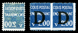 ** N°145a/b, 2f Bleu, Paire Sans Dentelure De Séparation + Ex Recto-verso. TB  Qualité: **  Cote: 395 Euros - Mint/Hinged