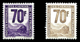 ** N°17/18, 70f Violet Et 70f Mauve, Les 2 Ex TTB (certificat)  Qualité: **  Cote: 700 Euros - Mint/Hinged