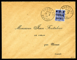 O N°1, MAURIAC (cantal), 10c Bleu Sur Lettre. TTB (signé Calves)  Qualité: O  Cote: 300 Euros - Liberation