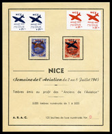 O N°13/14, NICE (Alpes Maritimes): Ancien De L'aviation, Feuillet De Luxe. TB  Qualité: O  Cote: 200 Euros - Liberation