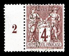 (*) N°14, 4c Lilas-brun, Bord De Feuille Avec Millésime '2' Avec Quantième Renversé Du 20 Novembre, Rare Et Superbe (sig - 1893-1947