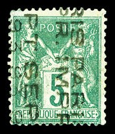(*) N°15, 5c Vert Surchargé Verticalement 5 Lignes Sans Quantième De SEPT 1893, TB (signé Scheller/certificat)  Qualité: - 1893-1947
