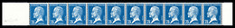 ** N°15, Pasteur, 75c Bleu En Bande Horizontale De 10 Exemplaires Avec Bord De Feuille. SUP. R.R. (certificat)  Qualité: - Rollen