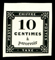 (*) Taxe Carré, 10c Noir Essai 22x22 Mm. SUP (certificat)  Qualité: (*)  Cote: 750 Euros - 1859-1959 Gebraucht