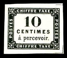 (*) Taxe Carré, 10c Noir Essai 22x18 Mm. SUP (certificat)  Qualité: (*)  Cote: 750 Euros - 1859-1959 Used