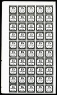 ** N°4, 15c Noir Lithographié Type II En Feuille Complête De 50 Exemplaires, Fraîcheur Postale, Rare Et SUP (certificat) - 1859-1959 Gebraucht