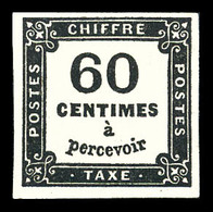 * N°9B, Non émis, 60c Noir, Très Jolie Pièce. TRES RARE. SUP (signé Calves/certificat)  Qualité: *  Cote: 4000 Euros - 1859-1959 Used