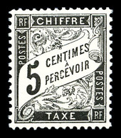 ** N°14, 5c Noir Fraîcheur Postale, Très Bon Centrage. SUP (certificat)  Qualité: ** - 1859-1959 Gebraucht