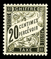 * N°17, 20c Noir, Charnière Légère, Très Bon Centrage, TTB (certificat)  Qualité: * - 1859-1959 Gebraucht