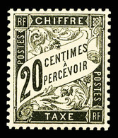 * N°17, 20c Noir, Charnière Légère, Très Bon Centrage, TTB (certificat)  Qualité: * - 1859-1959 Used