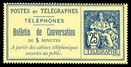 (*) N°7, 25c Bleu Sur Chamois. TB  Qualité: (*)  Cote: 325 Euros - Telegraph And Telephone
