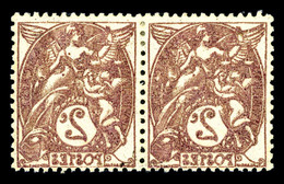 ** N°108g, 2c Blanc, Impression Recto-verso En Paire. TB  Qualité: **  Cote: 160 Euros - Unused Stamps