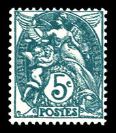 ** N°111, 5c Blanc, Impression Double. SUP (certificat)  Qualité: **  Cote: 525 Euros - Unused Stamps