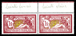 ** N°121, 1F Merson, 1 Ex Teinte Foncée Tenant à Exemplaire Plus Clair, Bdf. TB  Qualité: ** - Unused Stamps